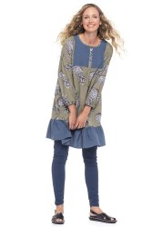 Leinen Stoff *Lara* vorgewaschen Uni - schattenblau