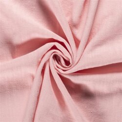 Předepraná lněná tkanina - světle růžová