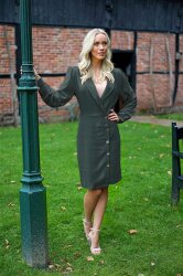 Linen fabric pre-washed - pine green