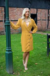 Linen fabric pre-washed - mustard