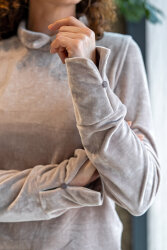 Stretchsamt Nicki Uni - beige