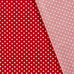 Popeline di cotone a pois 9 mm - rosso
