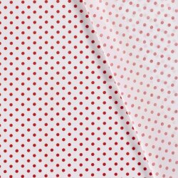 Cotton poplin dots 9mm - white/red