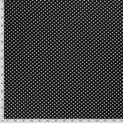 Bavlněné popelínové puntíky 9 mm - černé