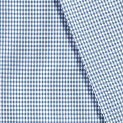 Cotton poplin yarn dyed Vichy check 5mm - jean blue