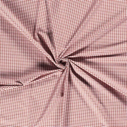 Cotton poplin yarn dyed Vichy check 5mm - rust