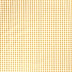 Popeline de coton teinte en fil - Carreau Vichy 10mm jaune sable