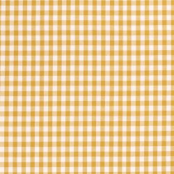 Popeline de coton teinte en fil - Carreau Vichy 10mm jaune sable