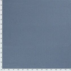 Muslin scattered gold polka dots – denim blue