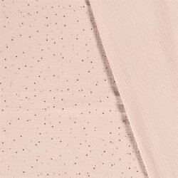 Muslin scattered gold polka dots – light pink