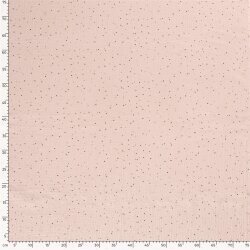 Muslin scattered gold polka dots – light pink