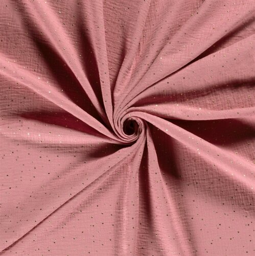 Mousseline à pois dorés éparpillés – rose