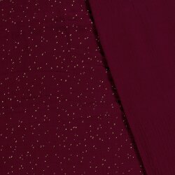 Mousseline à pois dorés éparpillés – bordeaux