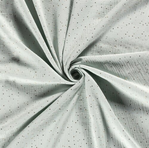 Mussola macchie doro sparse – menta infernale