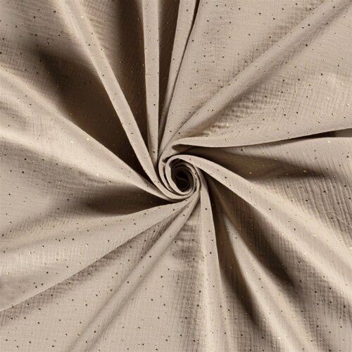 Mussola macchie doro sparse – beige
