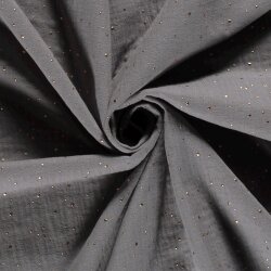 Musselin verstreute Goldtupfen – grau