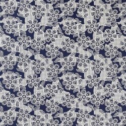 Jeans Blumenwaben - dunkelblau
