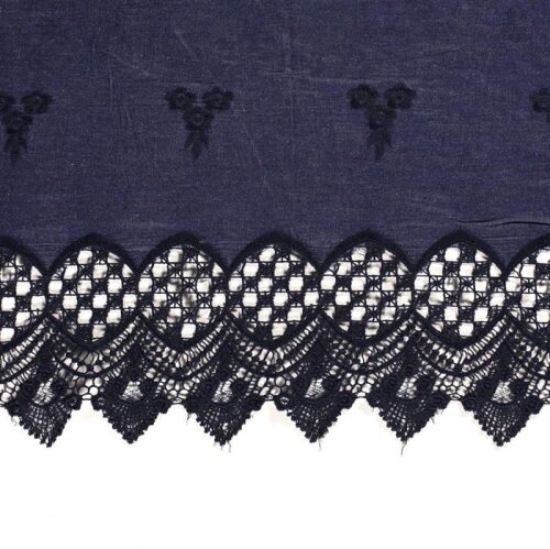 Jeans with floral embroidery midnight blue