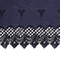 Jeans with floral embroidery midnight blue