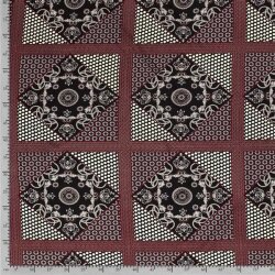 Viscose tile pattern - burgundy