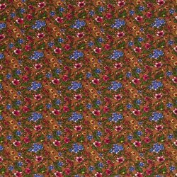 Viscose Colorful Flowers - Rust