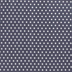 Baumwollpopeline Sterne dunkel - jeansblau