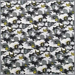 Cotton poplin camouflage coat of arms grey