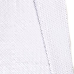 Muslin padded quilted small diamonds white