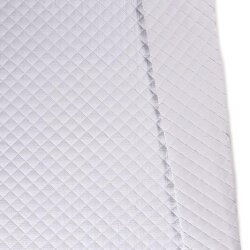 Muslin padded quilted diamonds white