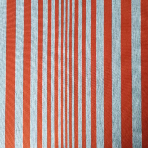 Cotton jersey stripes orange-light grey mottled