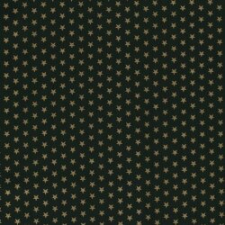 Poupline de coton Golden Christmas Stars vert foncé