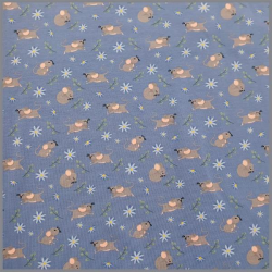 Baumwolljersey Mäuschen auf der Blumenwiese hellblau