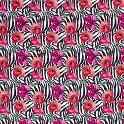 Softshell Digitaal zebra patroon met bloem ranken...