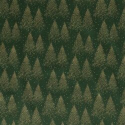 Popeline di cotone Alberi di Natale - verde