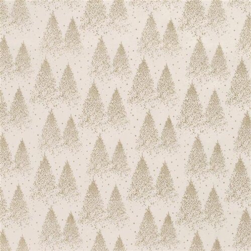 Cotton poplin Christmas trees - cream