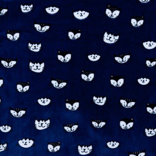 Nickistoff Tierköpfe - blau