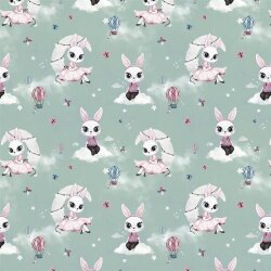 Cotton jersey sky bunny - mint