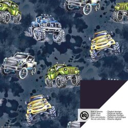 Softshell Digital Monstertruck - graublau