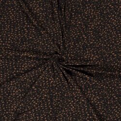 Polyesterový žerzej leopardí vzor černý