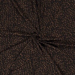 Polyesterjersey Crepe Leomuster - schwarz