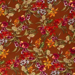 Fleurs de crêpe viscose rouille rouge rouille