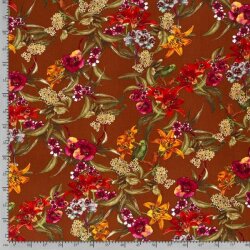 Fleurs de crêpe viscose rouille rouge rouille