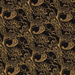 Crêpe de viscose paisley jaune moutarde
