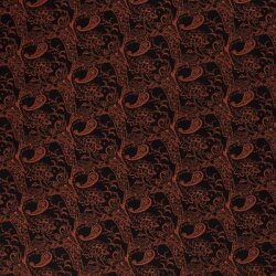 Crêpe de viscose paisley rouille rouge