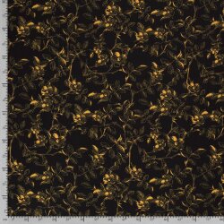 Fleurs de crêpe viscose jaune moutarde