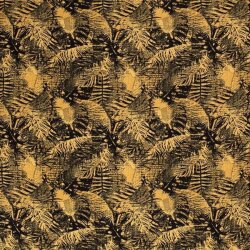Crêpe viscose plantes jaune moutarde