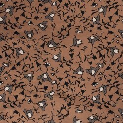 Viscose - Bengaline flower caramel