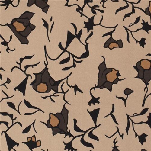 Chiffon Abstract Flowers Beige