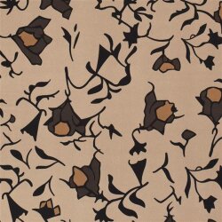 Chiffon Abstract Flowers Beige