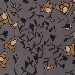 Chiffon Abstract Flowers Grey